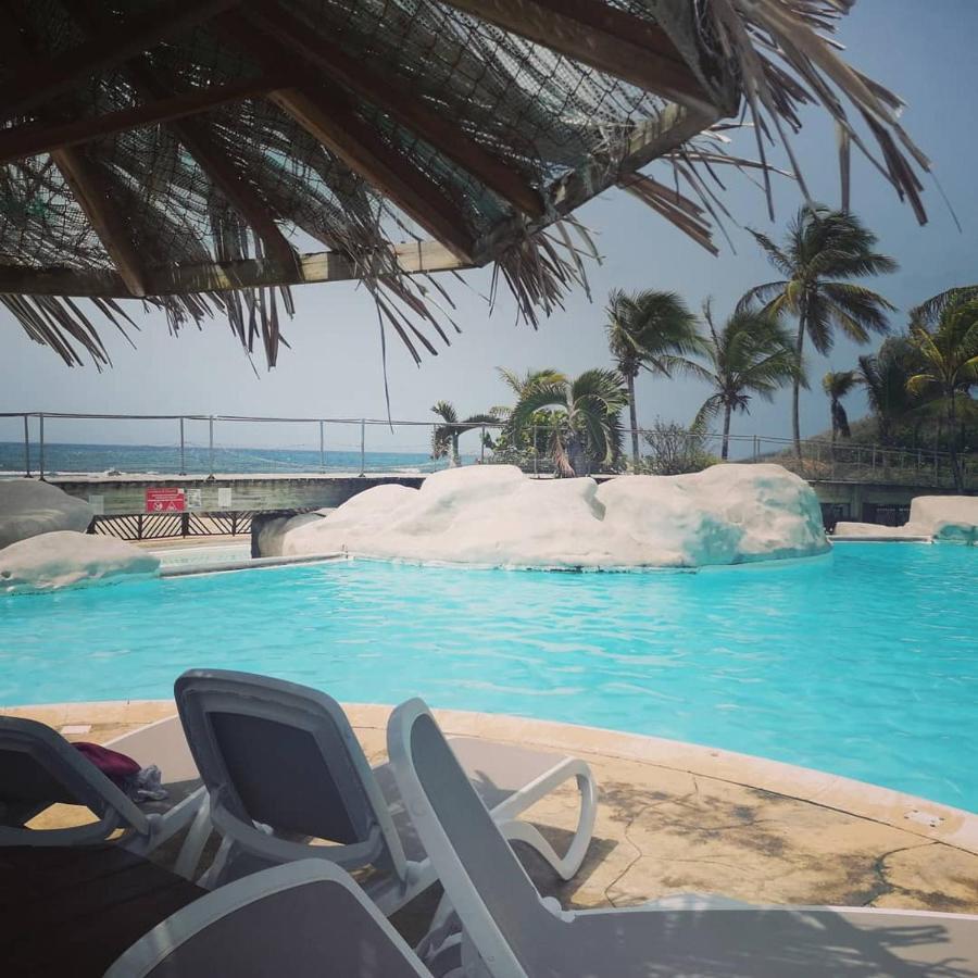 Studio Vue Mer Piscine Plage Kaz Punch Manganao Chez Julie Сен-Франсуа Экстерьер фото